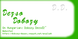 dezso dobozy business card